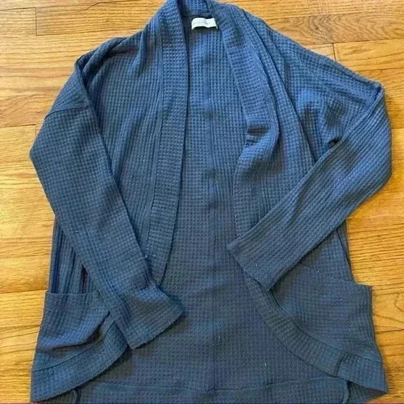 Abercrombie & Fitch Sweaters - Abercrombie & Fitch waffle thermal cardigan women long sleeve blue